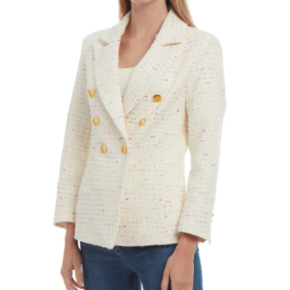 Patty Kim Bermuda Jacket in Cream Confetti Tweed (MATCHING DRESS LISTED TOO!) - Picture 1 of 4